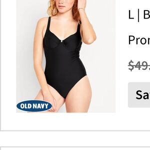NWT Old Navy Black Underwire One-Piece Swimsuit
